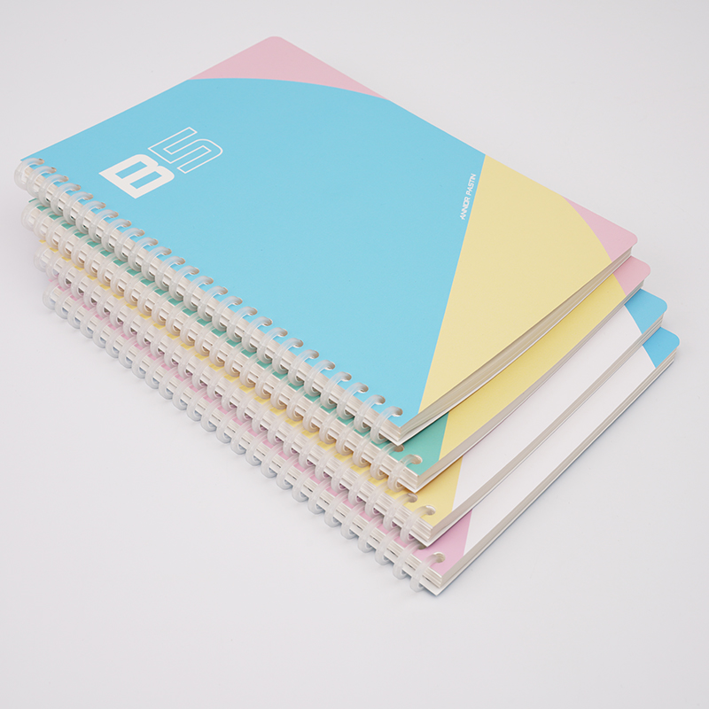 plastic spiral binding notebook
