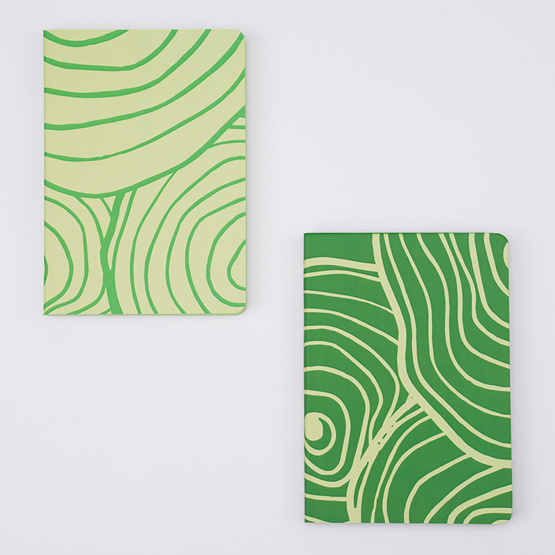 A6 soft touch laminatin case binding notebook