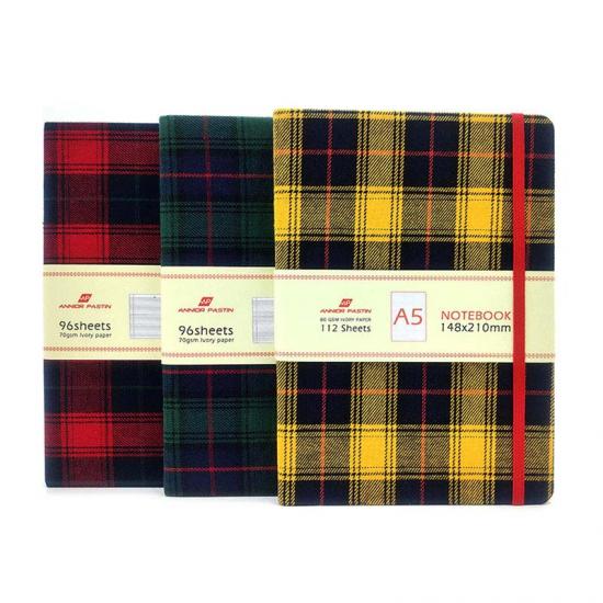 A5 plaid fabric notebook