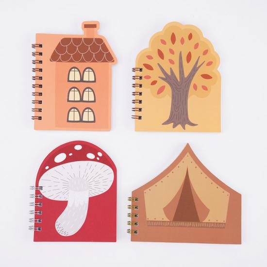 House and mushroom design wire-o binding notebook