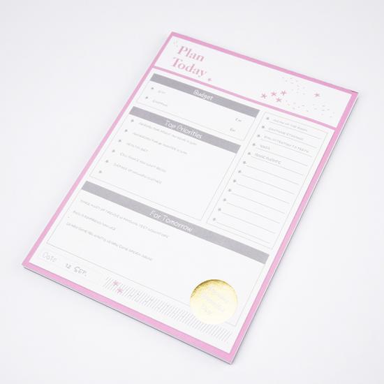 B5 white paper planner